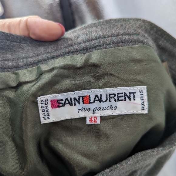 SAINT LAURENT Rive Gauche Wool Aline Skirt - Picture 5 of 5